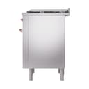 Nostalgie II 36 UP36FQNMPSSP Freestanding Dual Fuel Range with 6 Sealed Burners with Griddle Single Oven with Solid Door with Copper knobs view 5