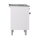 Nostalgie II 36 UP36FQNMPWHB Freestanding Dual Fuel Range with 6 Sealed Burners with Griddle Single Oven with Solid Door with Bronze knobs view 4
