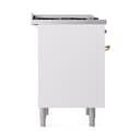 Nostalgie II 36 UP36FQNMPWHG Freestanding Dual Fuel Range with 6 Sealed Burners with Griddle Single Oven with Solid Door with Brass knobs view 4
