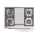 Nostalgie II 36 UP36FQNMPWHP Freestanding Dual Fuel Range with 6 Sealed Burners with Griddle Single Oven with Solid Door with Copper knobs view 3