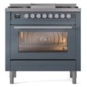 Professional Plus II 36 UP36FWMPBG Freestanding Dual Fuel Range with 6 Sealed Burners with Griddle Single Oven with Triple Glass Door with Stainless Steel knobs view 2