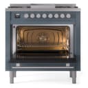 Professional Plus II 36 UP36FWMPBG Freestanding Dual Fuel Range with 6 Sealed Burners with Griddle Single Oven with Triple Glass Door with Stainless Steel knobs view 3