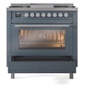 Professional Plus II 36 UP36FWMPBG Freestanding Dual Fuel Range with 6 Sealed Burners with Griddle Single Oven with Triple Glass Door with Stainless Steel knobs view 4