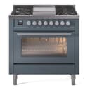 Professional Plus II 36 UP36FWMPBG Freestanding Dual Fuel Range with 6 Sealed Burners with Griddle Single Oven with Triple Glass Door with Stainless Steel knobs view 1
