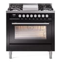 Professional Plus II 36 UP36FWMPBK Freestanding Dual Fuel Range with 6 Sealed Burners with Griddle Single Oven with Triple Glass Door with Stainless Steel knobs view 1