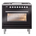 Professional Plus II 36 UP36FWMPBK Freestanding Dual Fuel Range with 6 Sealed Burners with Griddle Single Oven with Triple Glass Door with Stainless Steel knobs view 2