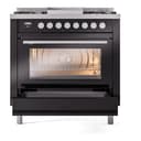 Professional Plus II 36 UP36FWMPBK Freestanding Dual Fuel Range with 6 Sealed Burners with Griddle Single Oven with Triple Glass Door with Stainless Steel knobs view 4