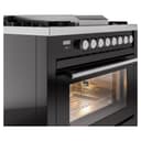 Professional Plus II 36 UP36FWMPBK Freestanding Dual Fuel Range with 6 Sealed Burners with Griddle Single Oven with Triple Glass Door with Stainless Steel knobs view 5