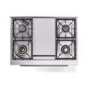 Professional Plus II 36 UP36FWMPRA Freestanding Dual Fuel Range with 6 Sealed Burners with Griddle Single Oven with Triple Glass Door with Stainless Steel knobs view 3