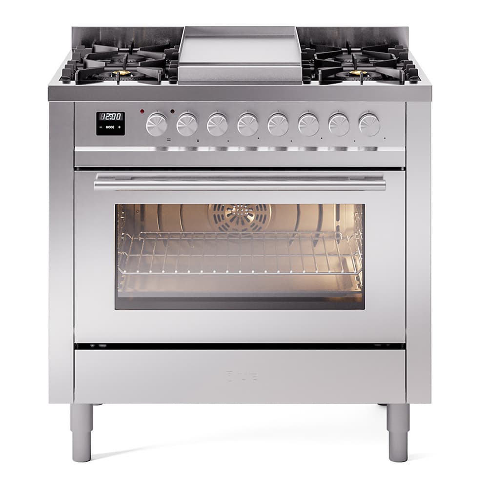 Professional Plus II Series 36 inch Freestanding Dual Fuel Range with Liquid Propane, 6 Sealed Burners, 3.5 cu. ft. Total Oven Capacity, Griddle, Convection Oven, Continuous Grates, Storage Drawer