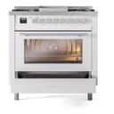 Professional Plus II 36 UP36FWMPWH Freestanding Dual Fuel Range with 6 Sealed Burners with Griddle Single Oven with Triple Glass Door with Stainless Steel knobs view 4
