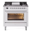Professional Plus II 36 UP36FWMPWH Freestanding Dual Fuel Range with 6 Sealed Burners with Griddle Single Oven with Triple Glass Door with Stainless Steel knobs view 1
