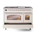 Nostalgie II 48 UP48FNMPAWC Freestanding Dual Fuel Range with 8 Sealed Burners with Griddle Double Oven with Triple Glass Door with Chrome knobs view 6