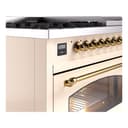 Nostalgie II 48 UP48FNMPAWG Freestanding Dual Fuel Range with 8 Sealed Burners with Griddle Double Oven with Triple Glass Door with Brass knobs view 7