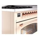 Nostalgie II 48 UP48FNMPAWP Freestanding Dual Fuel Range with 8 Sealed Burners with Griddle Double Oven with Triple Glass Door with Copper knobs view 7