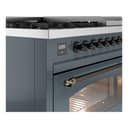 Nostalgie II 48 UP48FNMPBGB Freestanding Dual Fuel Range with 8 Sealed Burners with Griddle Double Oven with Triple Glass Door with Bronze knobs view 7