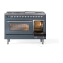 Nostalgie II 48 UP48FNMPBGC Freestanding Dual Fuel Range with 8 Sealed Burners with Griddle Double Oven with Triple Glass Door with Chrome knobs view 5