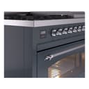 Nostalgie II 48 UP48FNMPBGC Freestanding Dual Fuel Range with 8 Sealed Burners with Griddle Double Oven with Triple Glass Door with Chrome knobs view 7