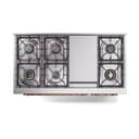 Nostalgie II 48 UP48FNMPBGP Freestanding Dual Fuel Range with 8 Sealed Burners with Griddle Double Oven with Triple Glass Door with Copper knobs view 8