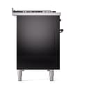 Nostalgie II 48 UP48FNMPBKB Freestanding Dual Fuel Range with 8 Sealed Burners with Griddle Double Oven with Triple Glass Door with Bronze knobs view 9