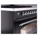 Nostalgie II 48 UP48FNMPBKC Freestanding Dual Fuel Range with 8 Sealed Burners with Griddle Double Oven with Triple Glass Door with Chrome knobs view 7