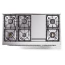 Nostalgie II 48 UP48FNMPBKC Freestanding Dual Fuel Range with 8 Sealed Burners with Griddle Double Oven with Triple Glass Door with Chrome knobs view 8