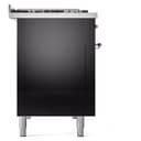 Nostalgie II 48 UP48FNMPBKC Freestanding Dual Fuel Range with 8 Sealed Burners with Griddle Double Oven with Triple Glass Door with Chrome knobs view 9