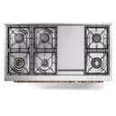Nostalgie II 48 UP48FNMPBKP Freestanding Dual Fuel Range with 8 Sealed Burners with Griddle Double Oven with Triple Glass Door with Copper knobs view 8