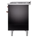 Nostalgie II 48 UP48FNMPBKP Freestanding Dual Fuel Range with 8 Sealed Burners with Griddle Double Oven with Triple Glass Door with Copper knobs view 10