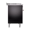 Nostalgie II 48 UP48FNMPBKP Freestanding Dual Fuel Range with 8 Sealed Burners with Griddle Double Oven with Triple Glass Door with Copper knobs view 9