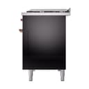 Nostalgie II 48 UP48FNMPBKP Freestanding Dual Fuel Range with 8 Sealed Burners with Griddle Double Oven with Triple Glass Door with Copper knobs view 10