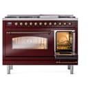 Nostalgie II 48 UP48FNMPBUB Freestanding Dual Fuel Range with 8 Sealed Burners with Griddle Double Oven with Triple Glass Door with Bronze knobs view 5