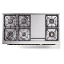 Nostalgie II 48 UP48FNMPBUB Freestanding Dual Fuel Range with 8 Sealed Burners with Griddle Double Oven with Triple Glass Door with Bronze knobs view 8