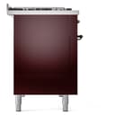 Nostalgie II 48 UP48FNMPBUB Freestanding Dual Fuel Range with 8 Sealed Burners with Griddle Double Oven with Triple Glass Door with Bronze knobs view 9
