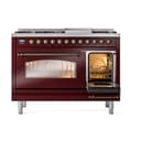 Nostalgie II 48 UP48FNMPBUB Freestanding Dual Fuel Range with 8 Sealed Burners with Griddle Double Oven with Triple Glass Door with Bronze knobs view 5
