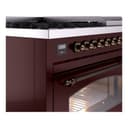 Nostalgie II 48 UP48FNMPBUB Freestanding Dual Fuel Range with 8 Sealed Burners with Griddle Double Oven with Triple Glass Door with Bronze knobs view 7