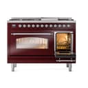 Nostalgie II 48 UP48FNMPBUC Freestanding Dual Fuel Range with 8 Sealed Burners with Griddle Double Oven with Triple Glass Door with Chrome knobs view 5