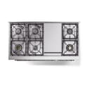 Nostalgie II 48 UP48FNMPBUC Freestanding Dual Fuel Range with 8 Sealed Burners with Griddle Double Oven with Triple Glass Door with Chrome knobs view 8