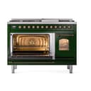 Nostalgie II 48 UP48FNMPEGB Freestanding Dual Fuel Range with 8 Sealed Burners with Griddle Double Oven with Triple Glass Door with Bronze knobs view 4