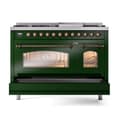 Nostalgie II 48 UP48FNMPEGB Freestanding Dual Fuel Range with 8 Sealed Burners with Griddle Double Oven with Triple Glass Door with Bronze knobs view 6