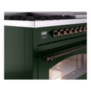 Nostalgie II 48 UP48FNMPEGB Freestanding Dual Fuel Range with 8 Sealed Burners with Griddle Double Oven with Triple Glass Door with Bronze knobs view 7