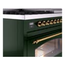 Nostalgie II 48 UP48FNMPEGG Freestanding Dual Fuel Range with 8 Sealed Burners with Griddle Double Oven with Triple Glass Door with Brass knobs view 7