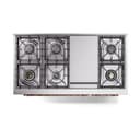 Nostalgie II 48 UP48FNMPEGP Freestanding Dual Fuel Range with 8 Sealed Burners with Griddle Double Oven with Triple Glass Door with Copper knobs view 8