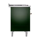 Nostalgie II 48 UP48FNMPEGP Freestanding Dual Fuel Range with 8 Sealed Burners with Griddle Double Oven with Triple Glass Door with Copper knobs view 9