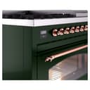 Nostalgie II 48 UP48FNMPEGP Freestanding Dual Fuel Range with 8 Sealed Burners with Griddle Double Oven with Triple Glass Door with Copper knobs view 7