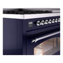 Nostalgie II 48 UP48FNMPMBC Freestanding Dual Fuel Range with 8 Sealed Burners with Griddle Double Oven with Triple Glass Door with Chrome knobs view 7