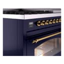 Nostalgie II 48 UP48FNMPMBG Freestanding Dual Fuel Range with 8 Sealed Burners with Griddle Double Oven with Triple Glass Door with Brass knobs view 7