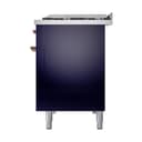 Nostalgie II 48 UP48FNMPMBP Freestanding Dual Fuel Range with 8 Sealed Burners with Griddle Double Oven with Triple Glass Door with Copper knobs view 10