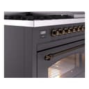 Nostalgie II 48 UP48FNMPMGB Freestanding Dual Fuel Range with 8 Sealed Burners with Griddle Double Oven with Triple Glass Door with Bronze knobs view 7