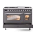 Nostalgie II 48 UP48FNMPMGC Freestanding Dual Fuel Range with 8 Sealed Burners with Griddle Double Oven with Triple Glass Door with Chrome knobs view 6